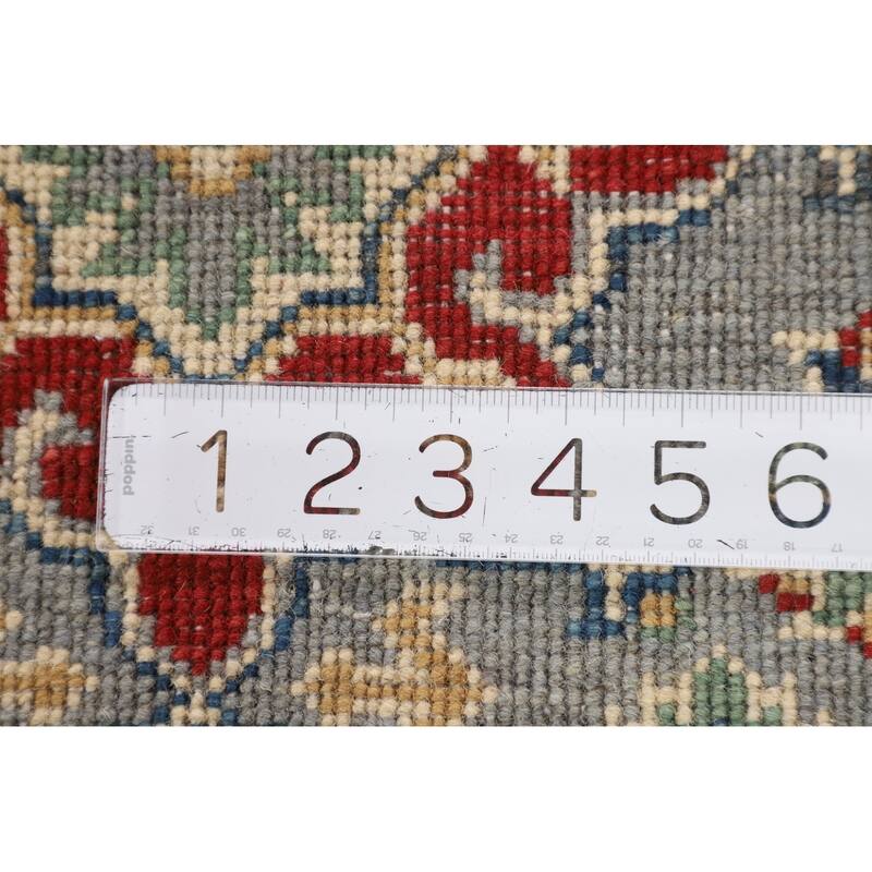 Geometric Kazak Oriental Runner Rug Hand-Knotted Wool Carpet - 2'1" x 5'9"