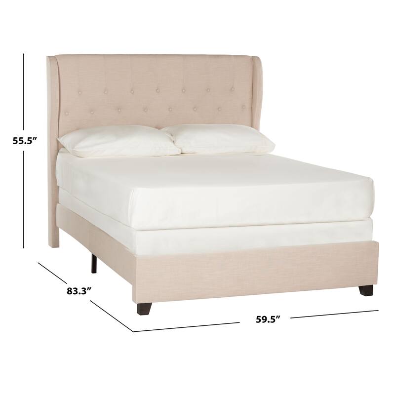 SAFAVIEH Lonna Upholstered Tufted Wingback Bed