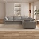 preview thumbnail 58 of 66, Large Down Filled Corner Sectional Sofa Couch with Ottoman for Living Room Set Linen Cloud Sectional Couches