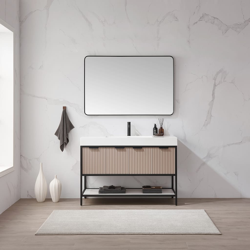 Marcilla 48 in. Single Sink Bath Vanity with Stone Sink Top