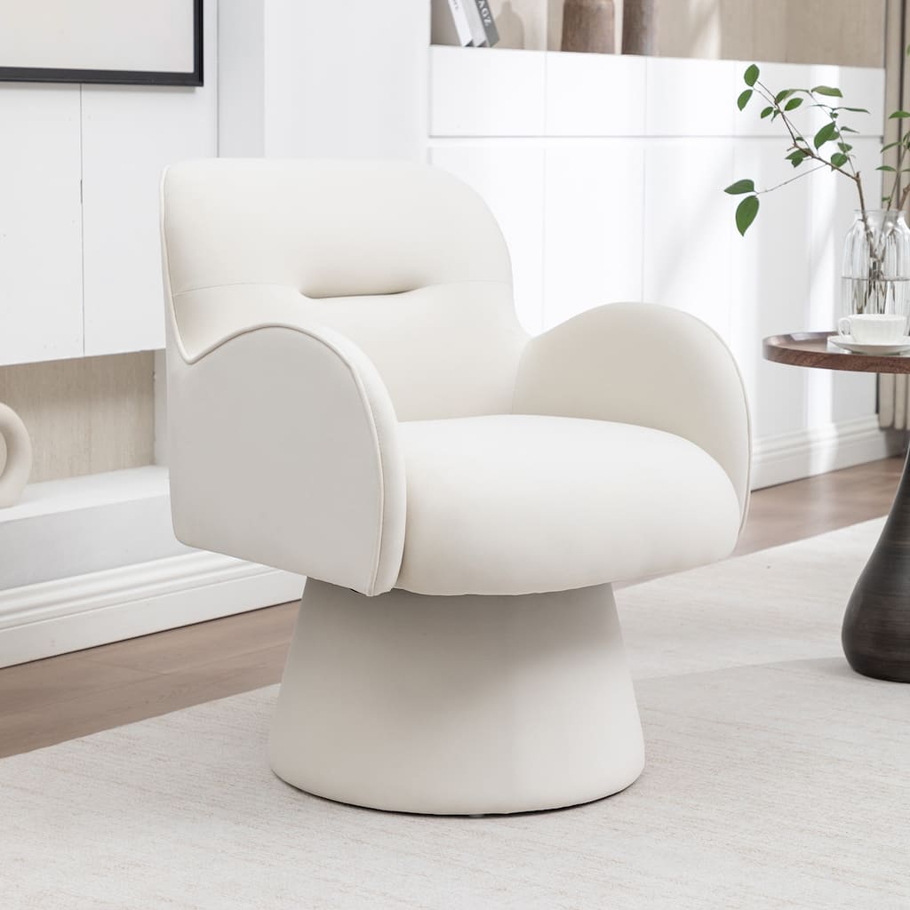 SEYNAR Modern Glam Velvet 360 Degree Swivel Armchair