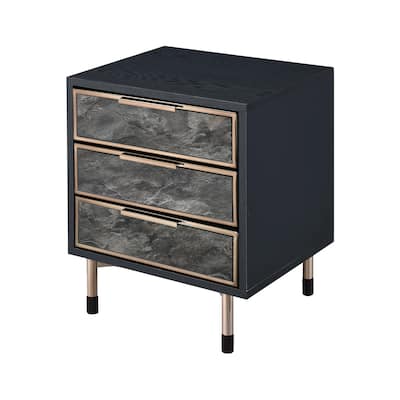 ACME Arbyrd Rectangular Accent Table in Black and Champagne