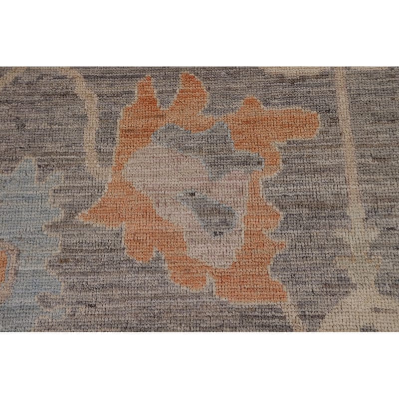 Gray Oushak Turkish Large Area Rug Hand-Knotted Wool Carpet - 10'1"x 13'8"