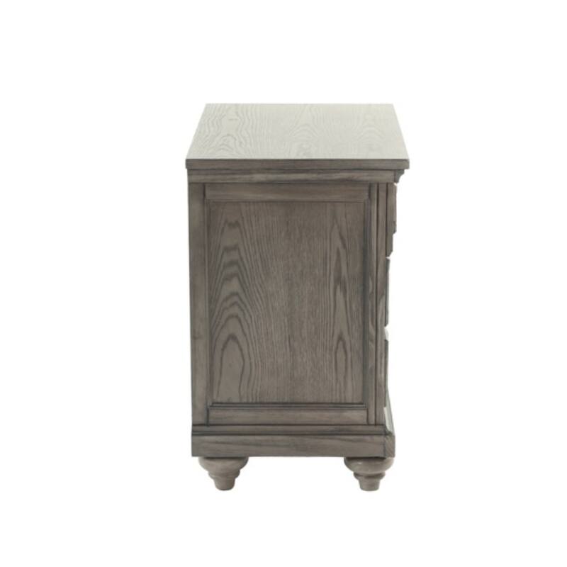 3 Drawers Wooden Nightstand in Gray