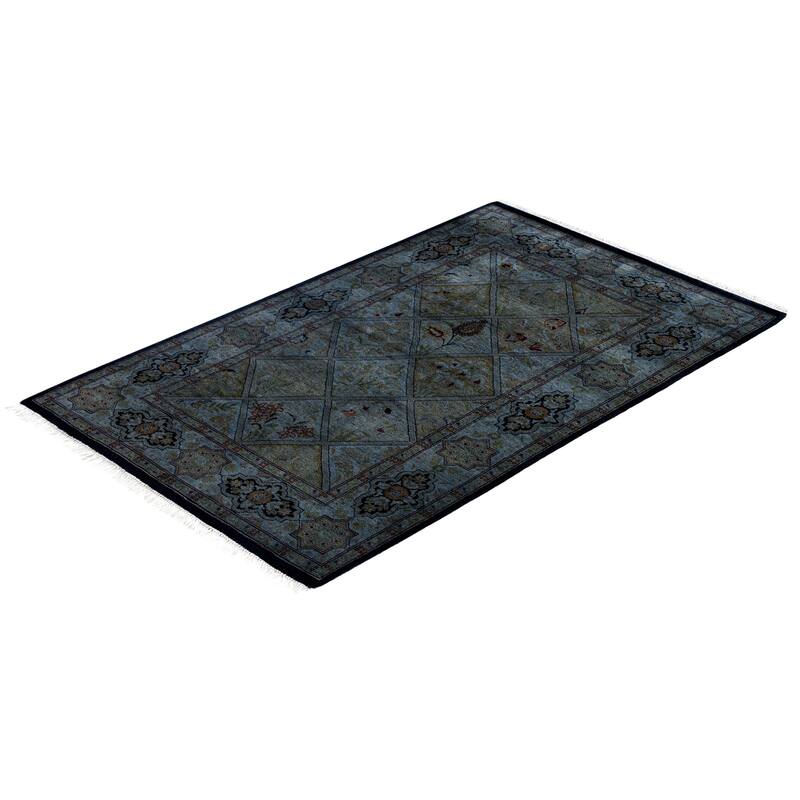 Overdyed One-of-a-Kind Hand-Knotted Area Rug - Gray - 2' 8" x 4' 3"