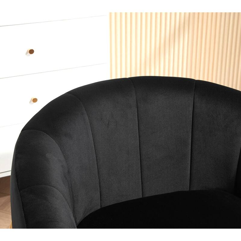 Modern Velvet Gold Accent Armchair
