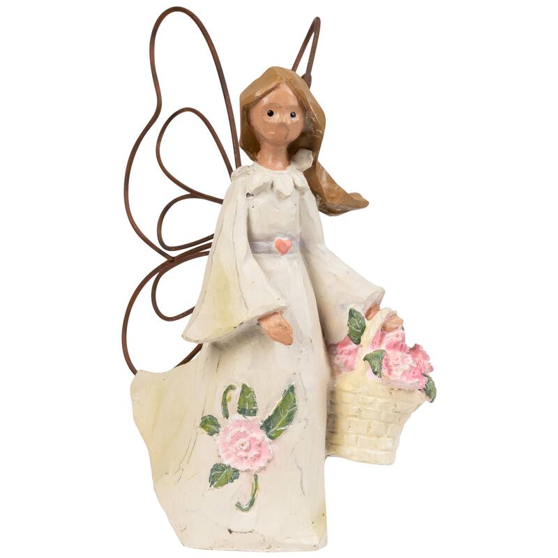 Angel Accents January Pink Carnation Angel with Wings Figurine - 4"