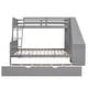 preview thumbnail 7 of 16, Twin over Full Bunk Bed with Trundle, Built-in Desk, Storage Drawers & Shelf in Gray - Perfect for Sleepovers
