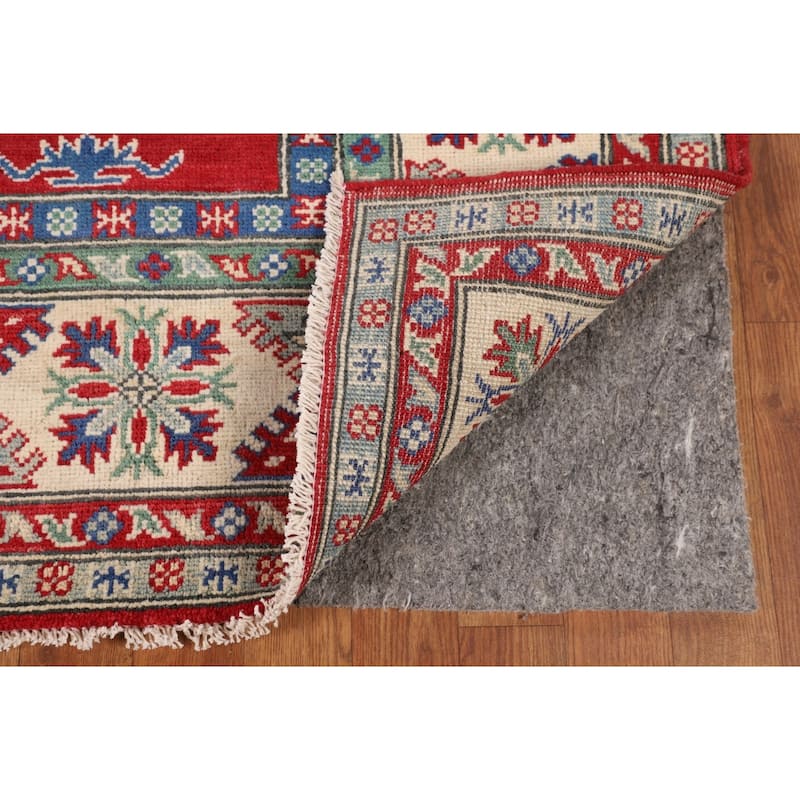 Traditional Kazak Rug Handmade Red Wool Carpet - 5'1" x 6'9"