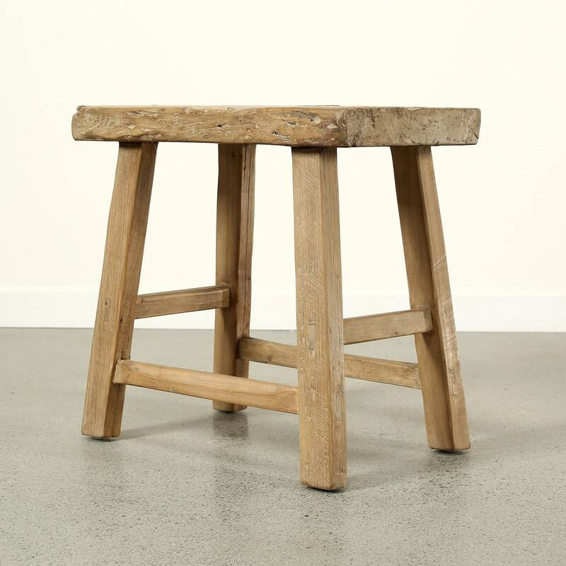 Approx. 22-26" Wide 14-16" Deep Vintage Accent Table with Unique Top Weathered Natural