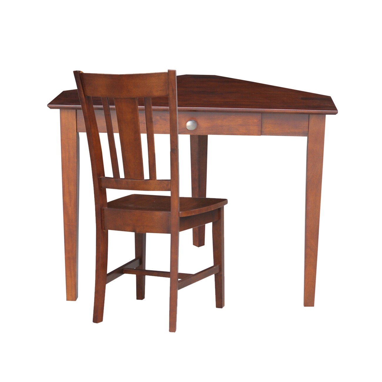 Shop Corner Wooden Desk With Box Seat Chair And Butcher Block Surface Overstock 10867543