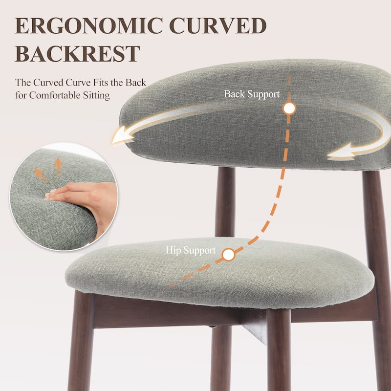 Modern Farmhouse Wooden Dining Chairs (Set of 2/4/6) – Upholstered Fabric Side Chairs with Floor Protectors