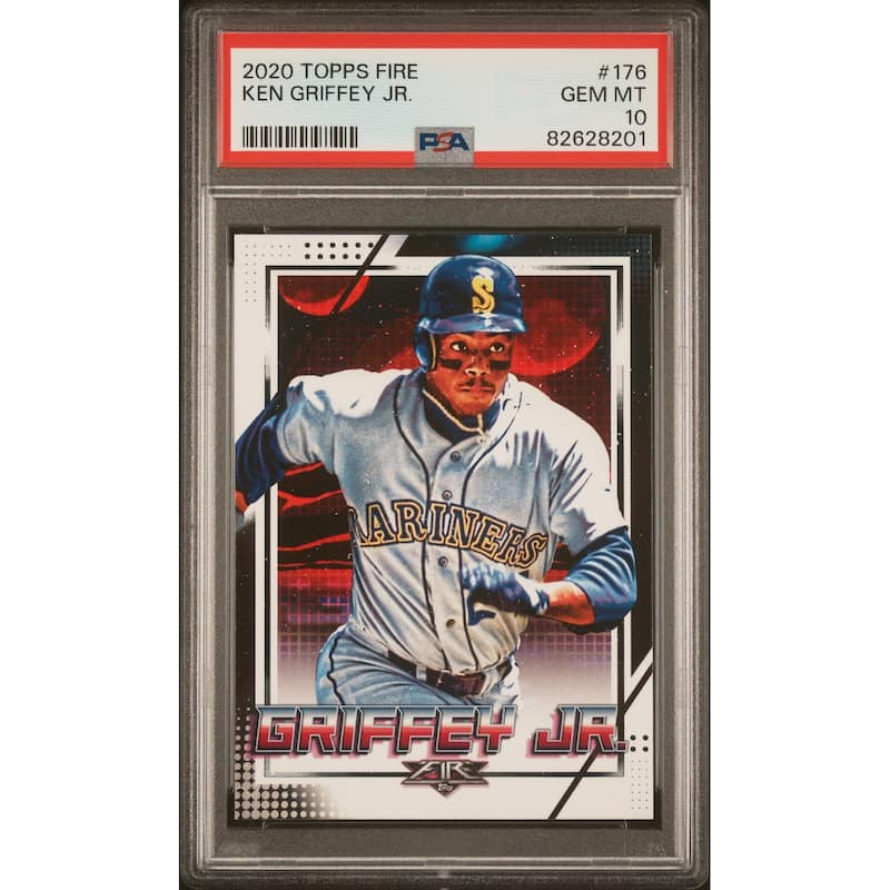 Ken Griffey Jr 2020 Topps Fire Baseball Card #176 Graded PSA 10 - 8'6" x 11'6"
