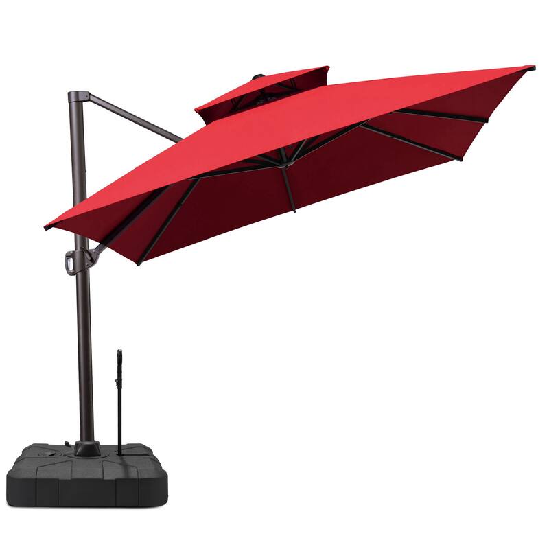 13 x 10ft Outdoor Patio Cantilever Offset Umbrella with Base