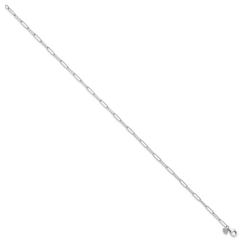 Curata 14k White Gold Polished 2.6mm Paperclip Link Bracelet Options: 7" 8"