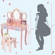preview thumbnail 3 of 9, Costway Kids Vanity Princess Makeup Dressing Table Chair Set w/