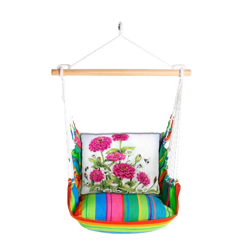 Magnolia Casual Swing Set 4 piece - Le Jardin Nouveau w/ Pink Zinnias