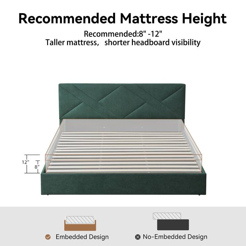 Plywood Frame Full Upholstered Platform Bed