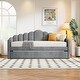 preview thumbnail 14 of 35, Elegant design,Twin size Upholstered Daybed with Trundle ,Velvet Sofabed with USB Charging Ports,No Box-spring Needed