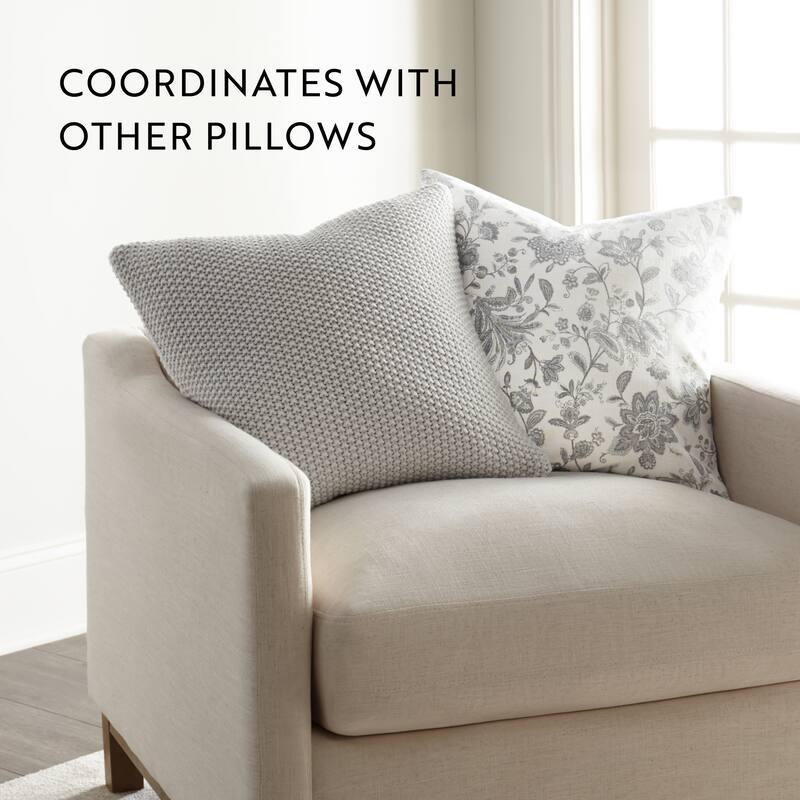 Seed Stitch Knit Acrylic Decor Throw Pillow