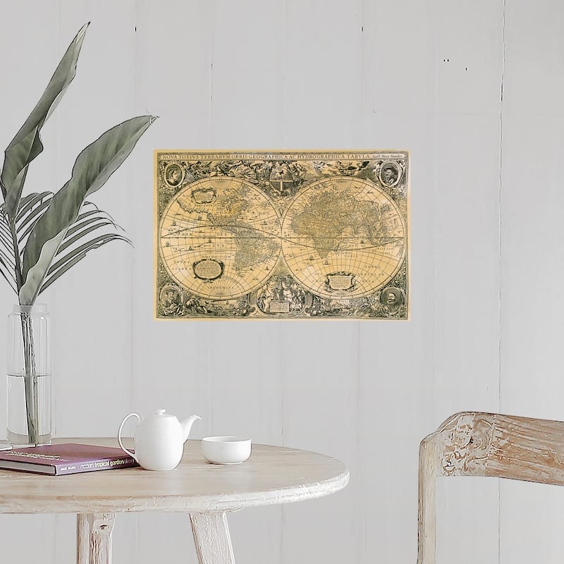 "Vintage map of the world" Poster Print - Multi - 24 x 16