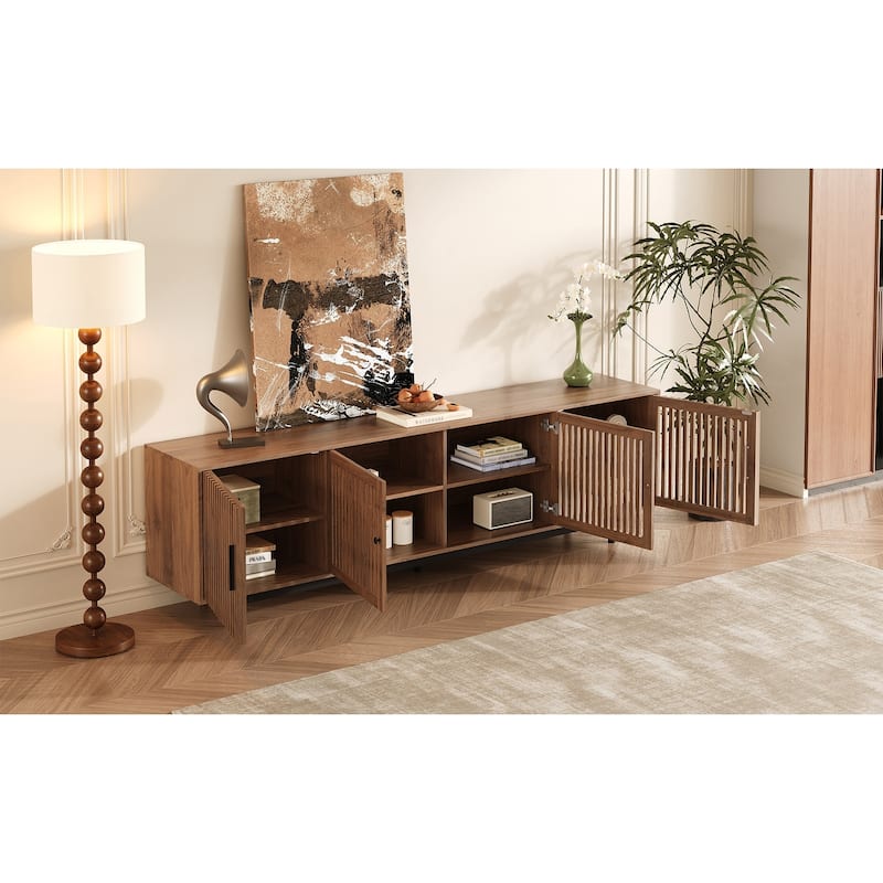 78 inch Modern TV Stand for TVs up to 85", Entertainment Center with Closed Storage & Cable Management