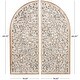 preview thumbnail 24 of 22, Brown Wooden Handmade Arched Floral Wall Decor with Intricate Carvings (Set of 2)