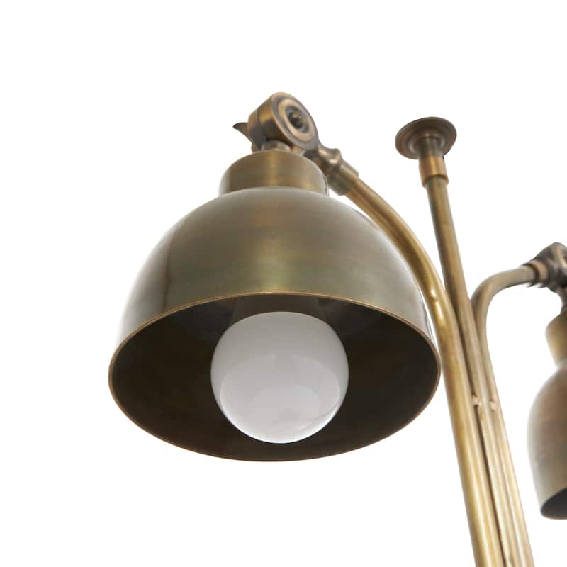 Silver or Brass Stainless Steel Desk Lamp with Dual Shades