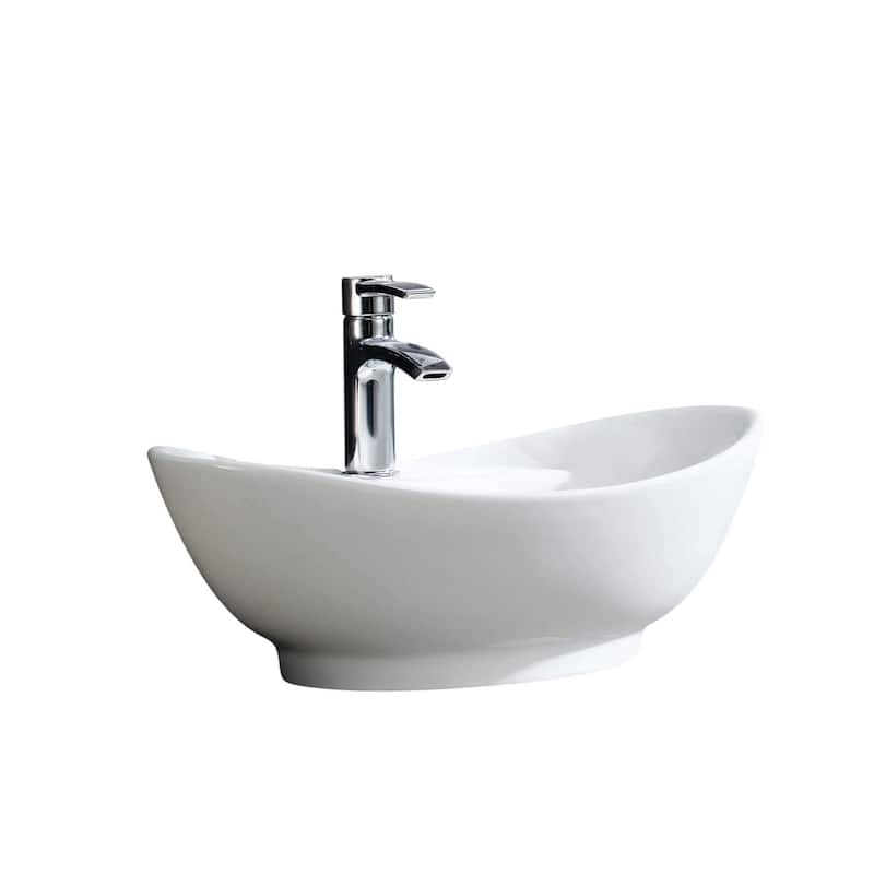 Fine Fixtures White Ceramic Chinaware 23.5-inch Vessel Sink - 23" x 15"