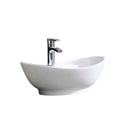 Fine Fixtures White Ceramic Chinaware 23.5-inch Vessel Sink - 23" x 15"