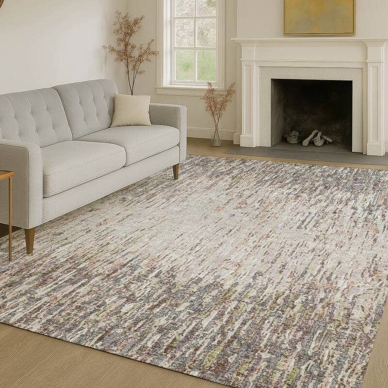 Machine Washable Indoor/ Outdoor Abstract Moxy Chantille Rug