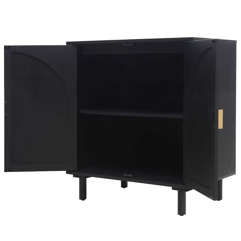 2 Door Dresser for Bedroom with Adjustable Laminates and Metal Handle