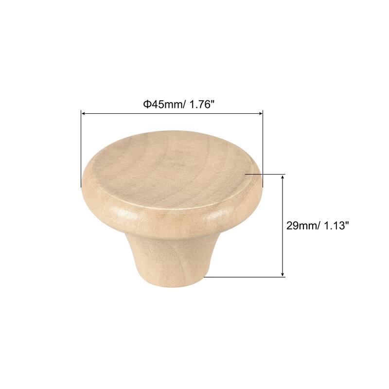 Universal Pot Lid Knob, Wooden Replacement Knob for Pan Pot Cover 2pcs - Wood Color - 45x29mm