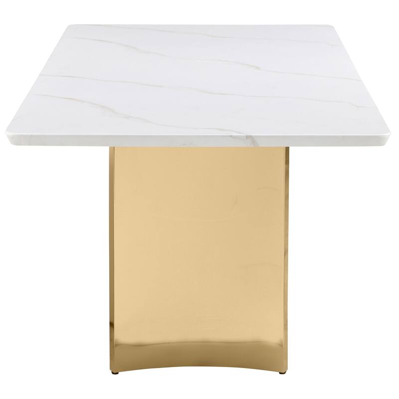 Galiano Rectangular 79-Inch Stone Top Dining Table White