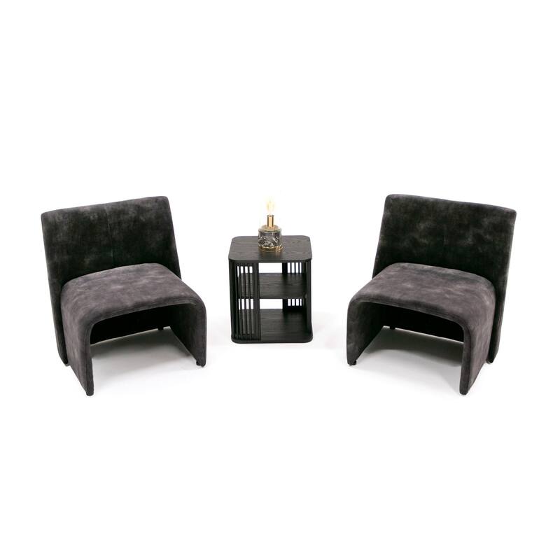 Modrest Modern Jarvis Accent Dark Grey Fabric Chair