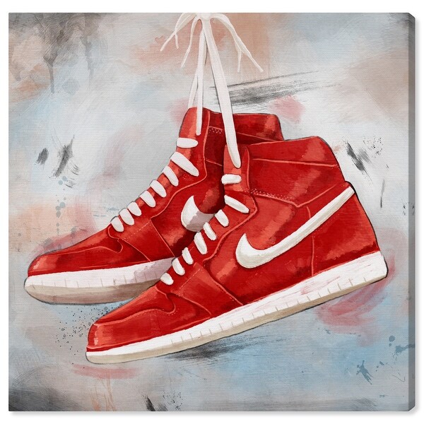 Oliver Gal 'Hanging Sneakers' Fashion and Glam Wall Art Canvas