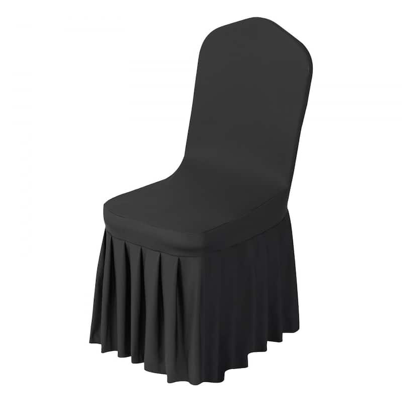 Stretch Chair Covers for Armless Chairs Polyester Spandex Elastic Slip On with Skirt - 20.08×17.72×37.4 in