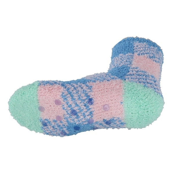 Beverly Hills Polo Club Girls Plaid Slipper Socks
