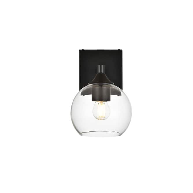 Elegant Lighting LD7308W6 Eero 9" Tall Bathroom Sconce - Black / Clear