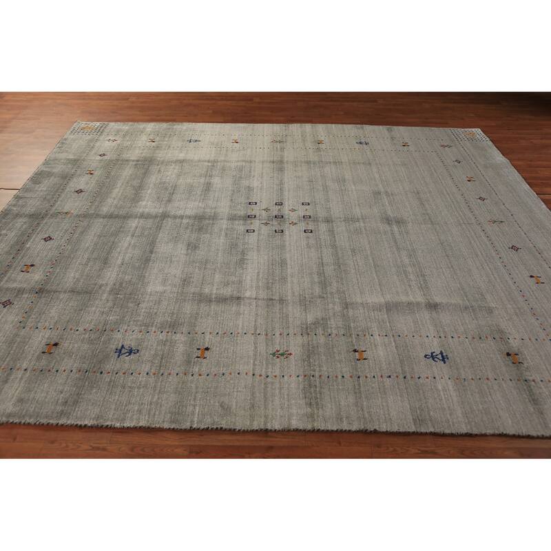 Gabbeh Oriental Area Rug Hand-Knotted Living Room Wool Carpet - 8'0" x 9'5"