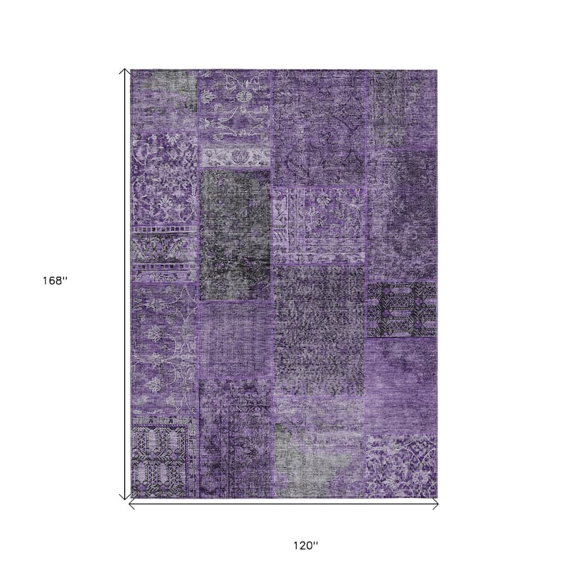 HomeRoots Patchwork Transitional Rectangle Outdoor Rug