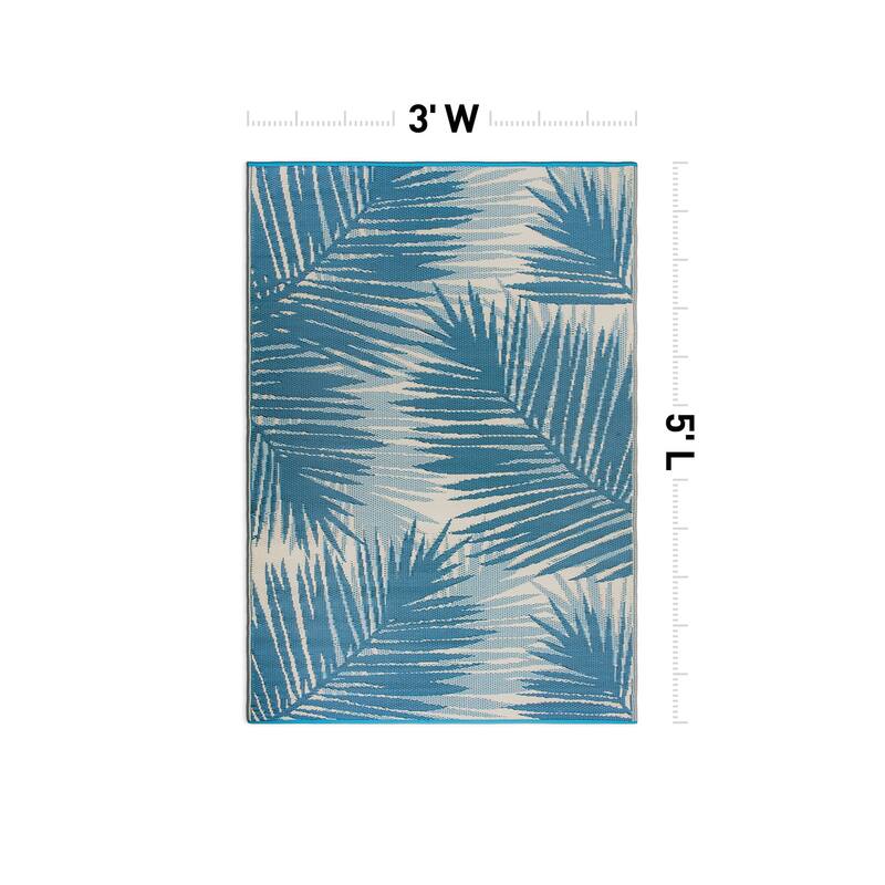Tropical Floral Reversible Plastic Outdoor Rugs
