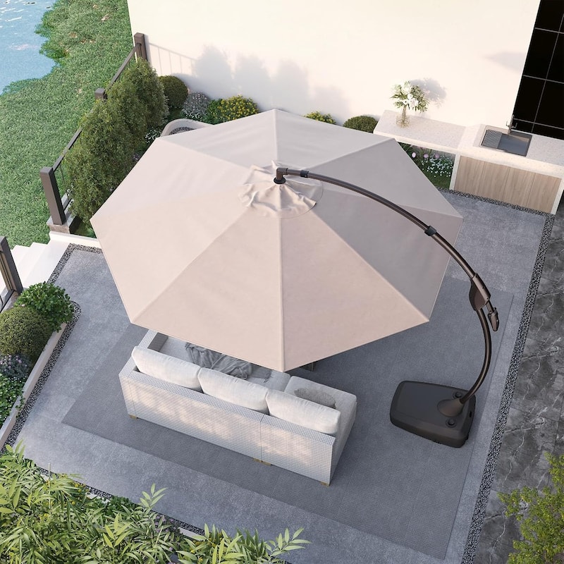 Outdoor Backyard Round Aluminum Cantilever Umbrella