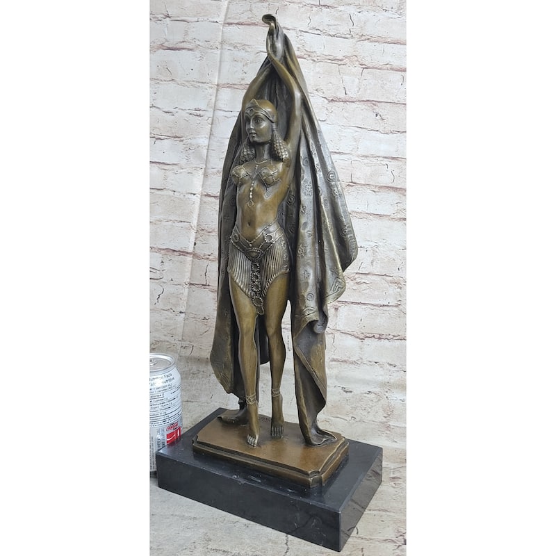 Signed Chiparus Dancer Art Deco Bronze Sculpture Statue Russian Ballet