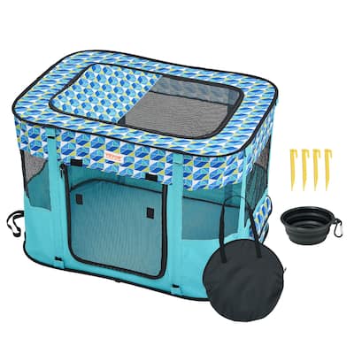 VEVOR Foldable Pet Playpen with Storage bag for Indoor Outdoor Travel Camping