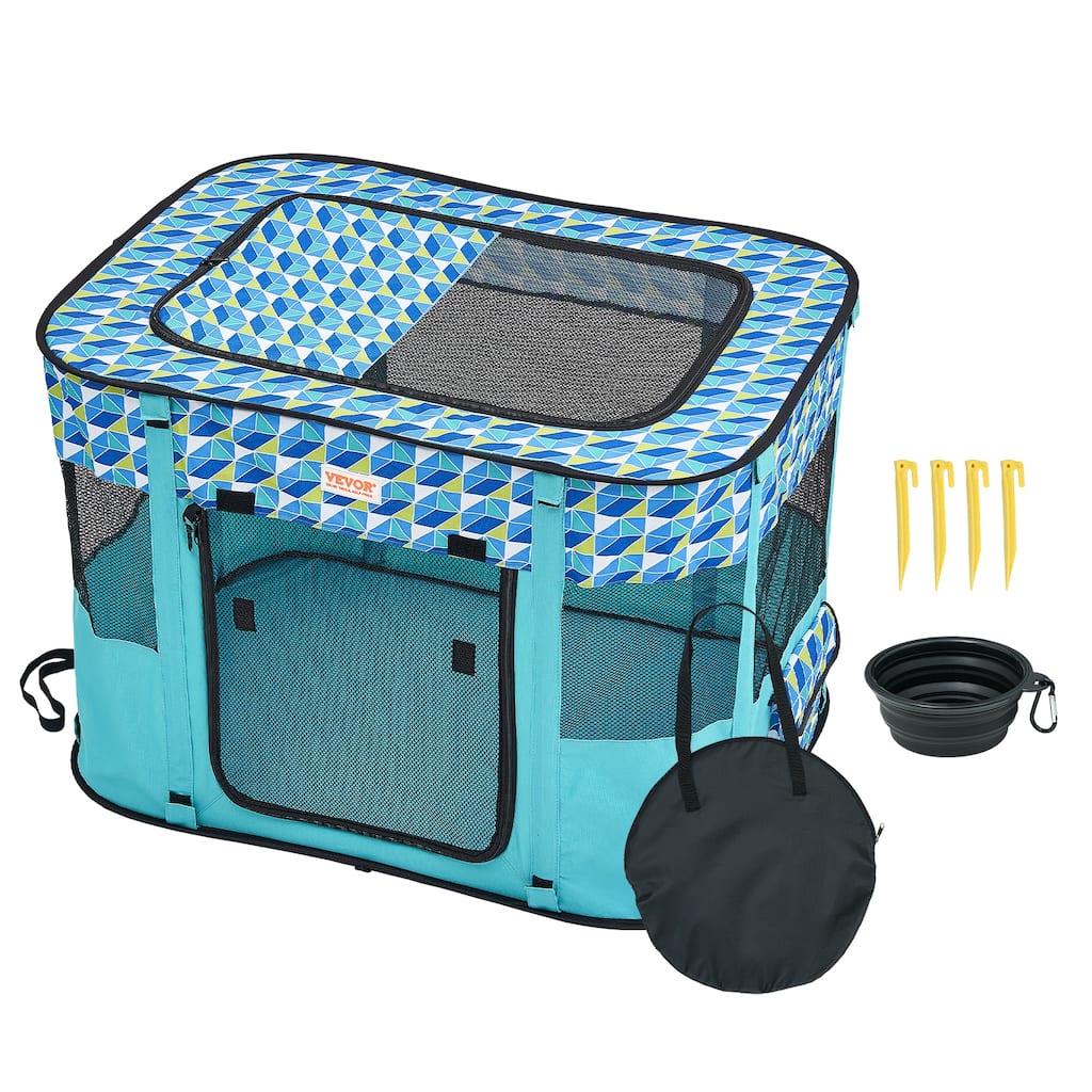 VEVOR Foldable Pet Playpen with Storage bag for Indoor Outdoor Travel Camping