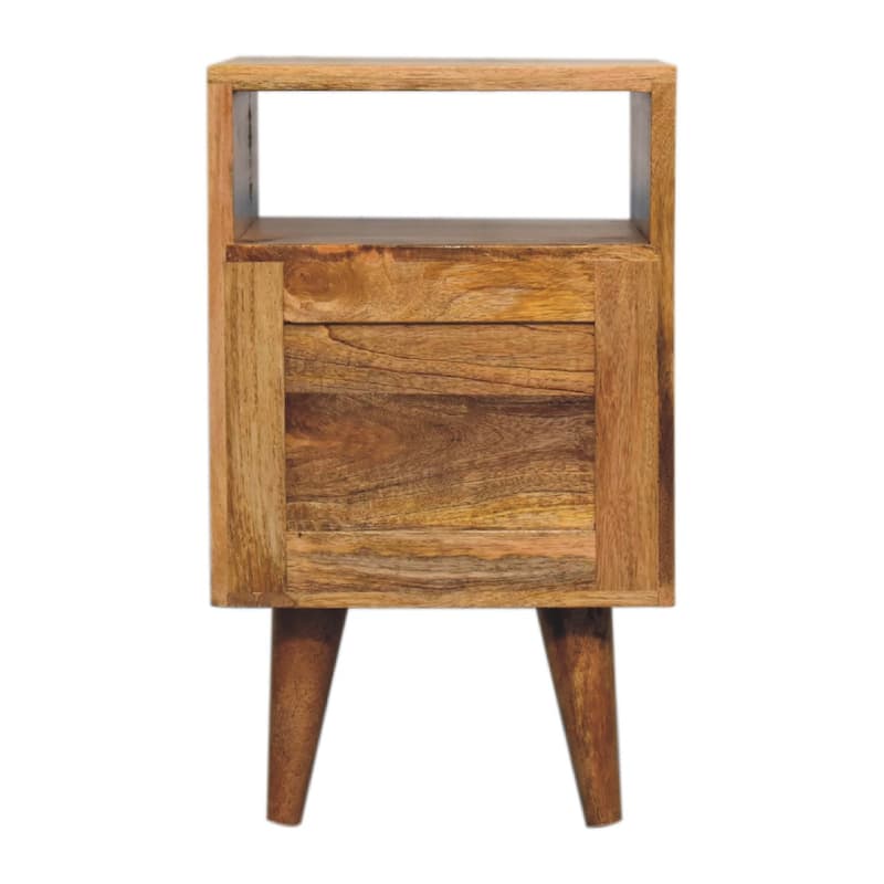 Artisan Furniture Solid Wood Mini Oak-ish Classic Open Nightstand