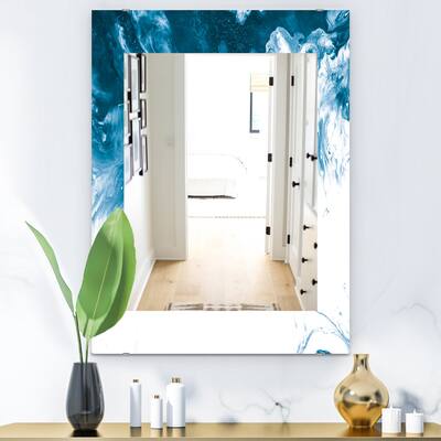 Designart 'Marbled Geode 16' Mid-Century Mirror - Vanity Printed Mirror