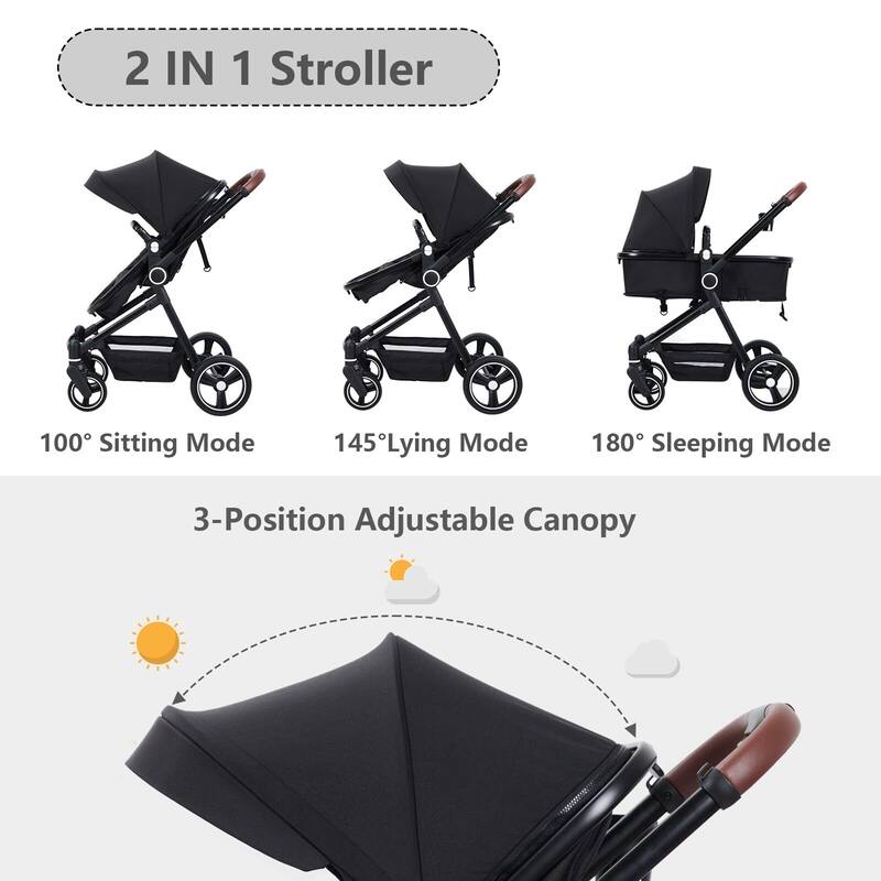 Convertible Baby Stroller for Toddler 1-3