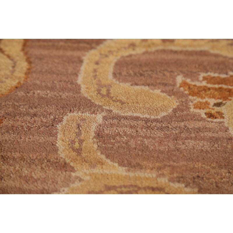 Brown Gold Art & Craft Oriental Area Rug Handmade Wool Carpet - 7'10"x 10'3"